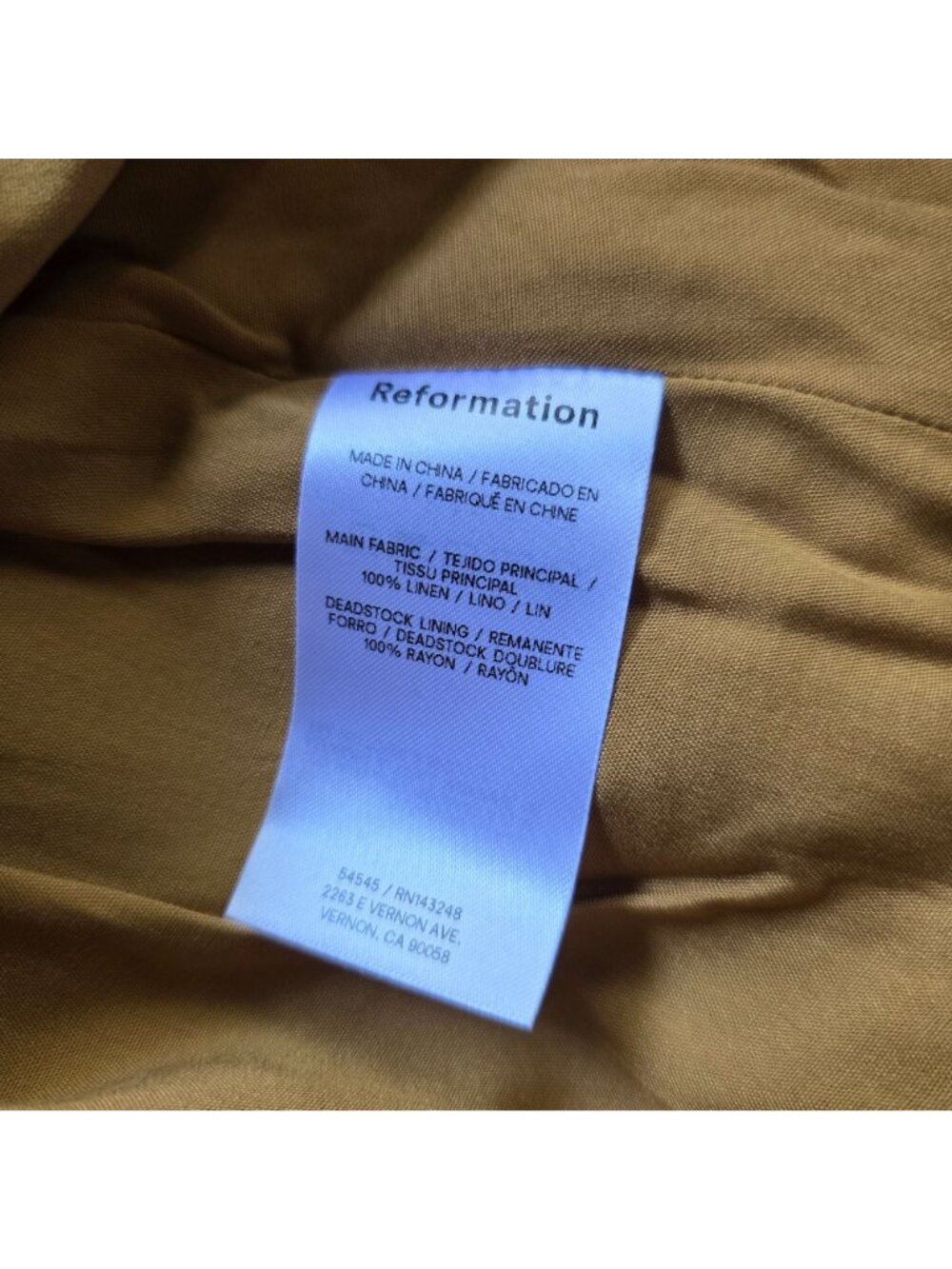 Reformation Isabeli Linen Strapless Mini Dress Sz 10 Ginger Sustainable NWT - Picture 9 of 13